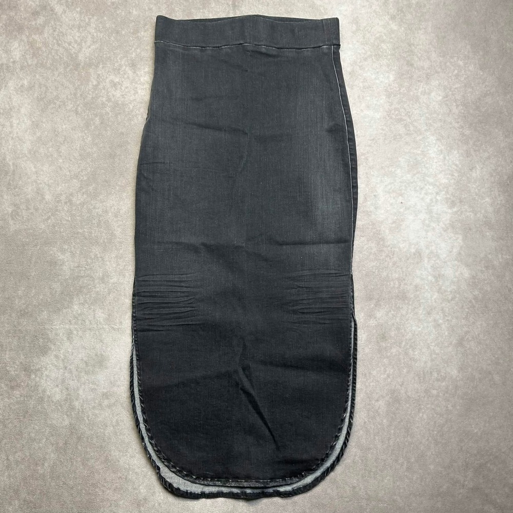 Frank & Eileen Donegal Black Denim Pencil Midi Skirt Size 4 Made in USA